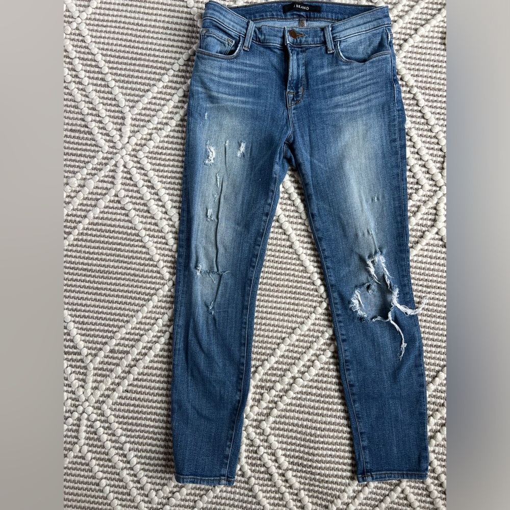 JBrand destroyed capri jeans